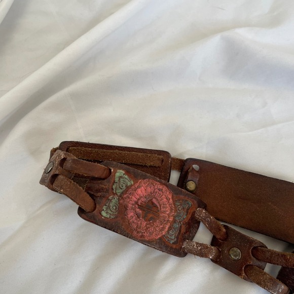 Vintage‎ Fossil Genuine Leather Foil Woven Belt main image 6